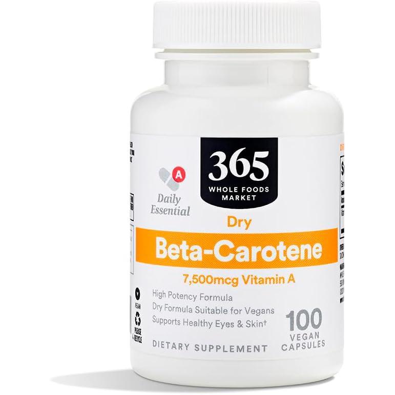 image:image365 by Whole Foods Market HighPotency BetaCarotene 7500mcg Vitamin A 100 Vegan Capsules100 Count Pack of 1