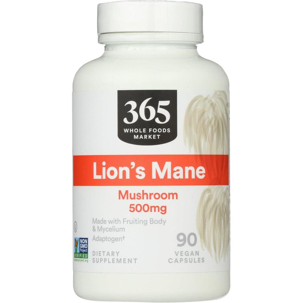 image:image365 by Whole Foods Market Lions Mane Mushroom 500mcg Vegan 90 Count90 Count Pack of 1