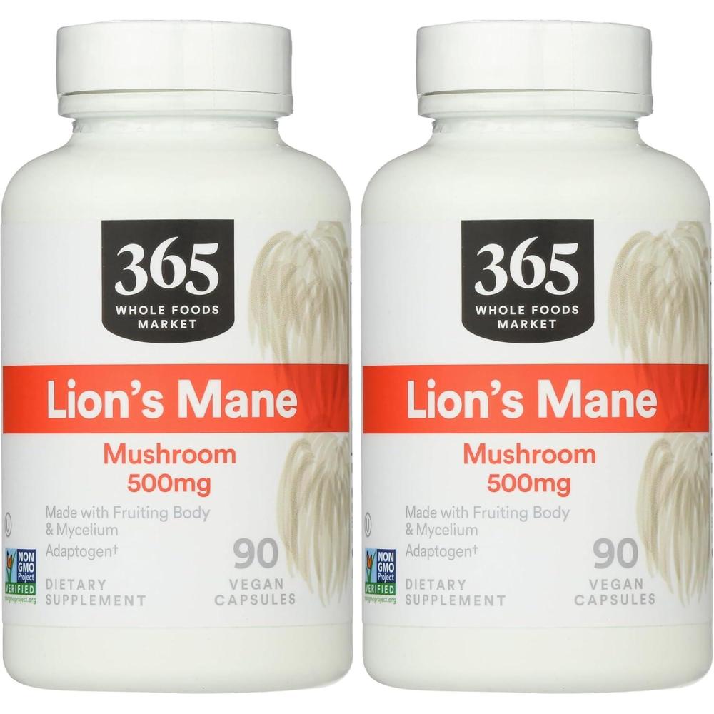 image:image365 by Whole Foods Market Lions Mane Mushroom 500mcg Vegan 90 Count90 Count Pack of 2