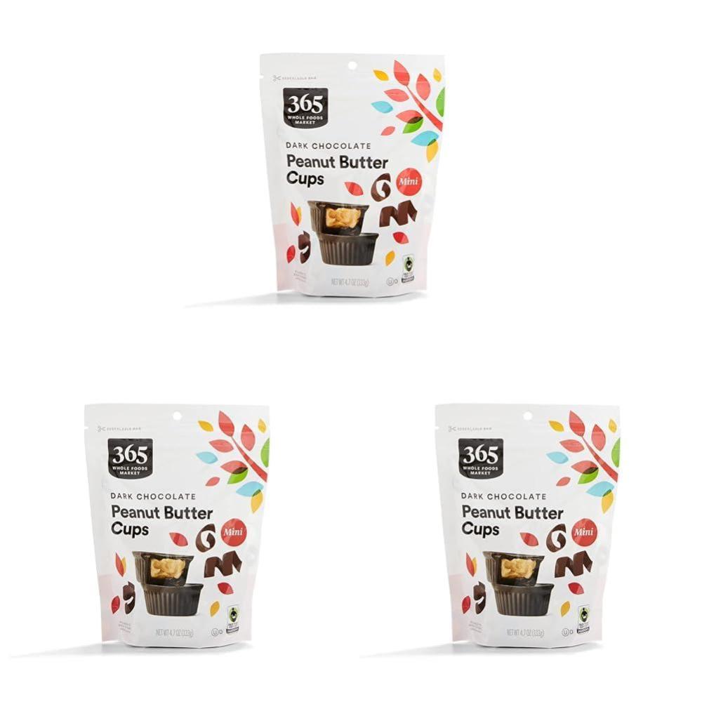 image:image365 by Whole Foods Market Mini Dark Chocolate Peanut Butter Cups 47 Ounce47 Ounce Pack of 3