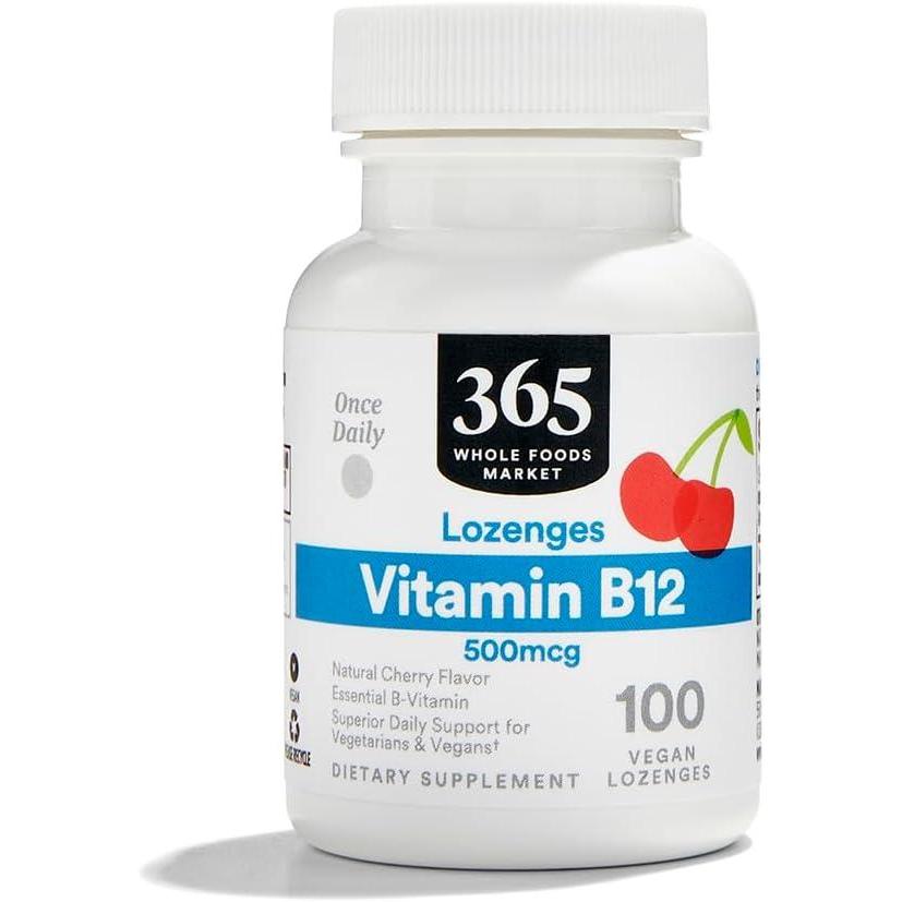 image:image365 by Whole Foods Market Vitamin B12 500mcg Lozenges Natural Cherry Flavor Vegan 100 CountUnflavored