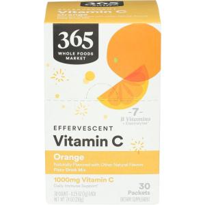 365 by Whole Foods Market, Effervescent C Powder Orange, 30 Count(0.26 Ounce (Pack of 30))