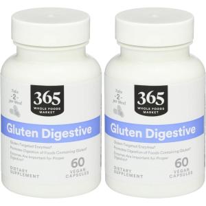 365 by Whole Foods Market, Enzymes Gluten Digestive, 60 Count(60 Count (Pack of 2))