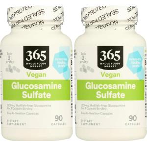 365 by Whole Foods Market, Glucosamine Sulfate Vegan, 90 CT(90 Count (Pack of 2))