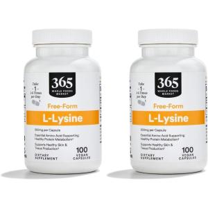 365 by Whole Foods Market, L-Lysine 500mg, 100 Count(100 Count (Pack of 2))