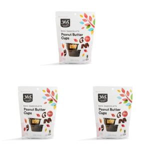 365 by Whole Foods Market, Mini Dark Chocolate Peanut Butter Cups, 4.7 Ounce(4.7 Ounce (Pack of 3))