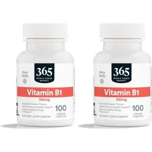 365 by Whole Foods Market, Vitamin B1 100mg, Vegan, 100 Tablets(100 Count (Pack of 2))
