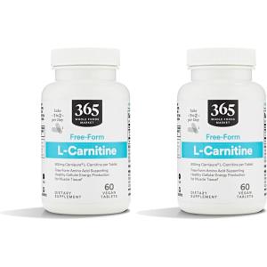 Whole Foods Market, Free-Form L-Carnitine 500mg, Vegan, 60 Count(60 Count (Pack of 2))