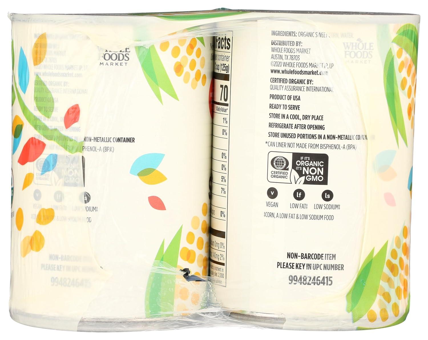 image:image365 by Whole Foods Market Organic Corn No Salt Added 1525 Ounce 4 Pack