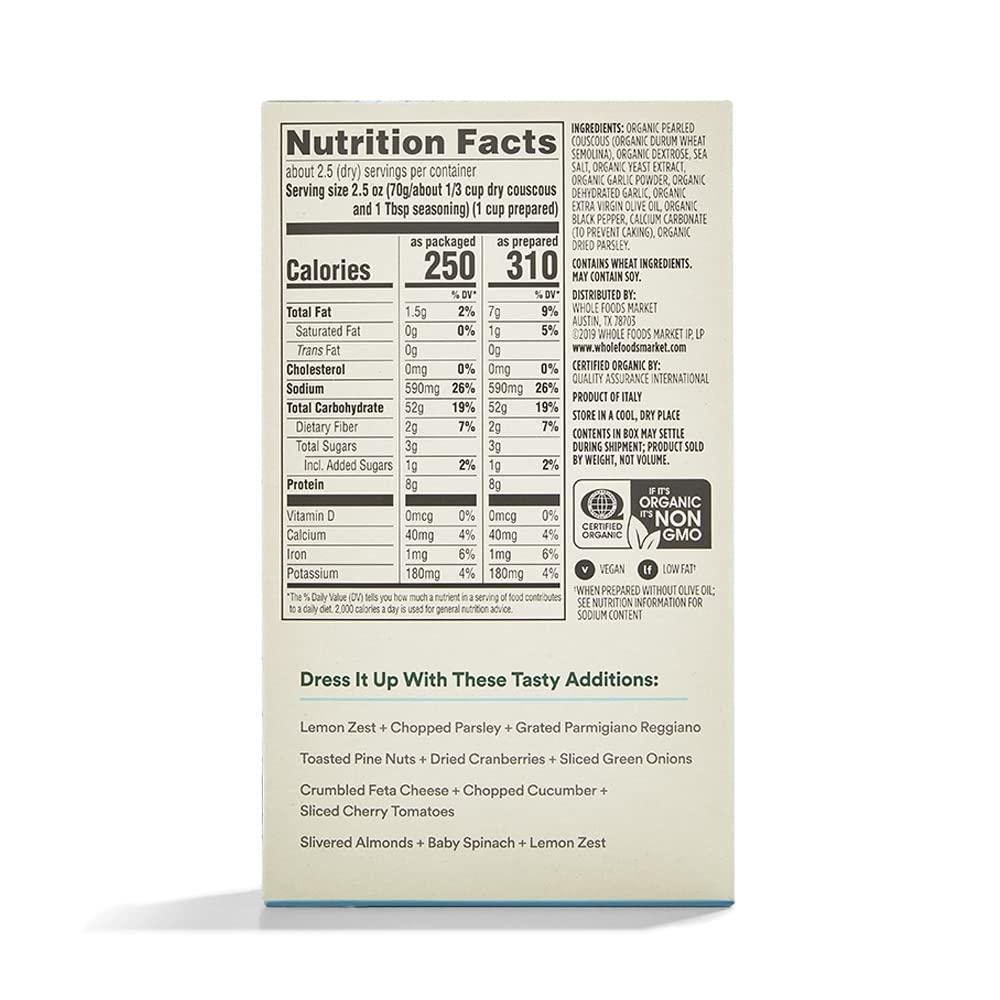 image:image365 by Whole Foods Market Organic Garlic amp Olive Oil Pearled Couscous 58 oz Packaging may vary