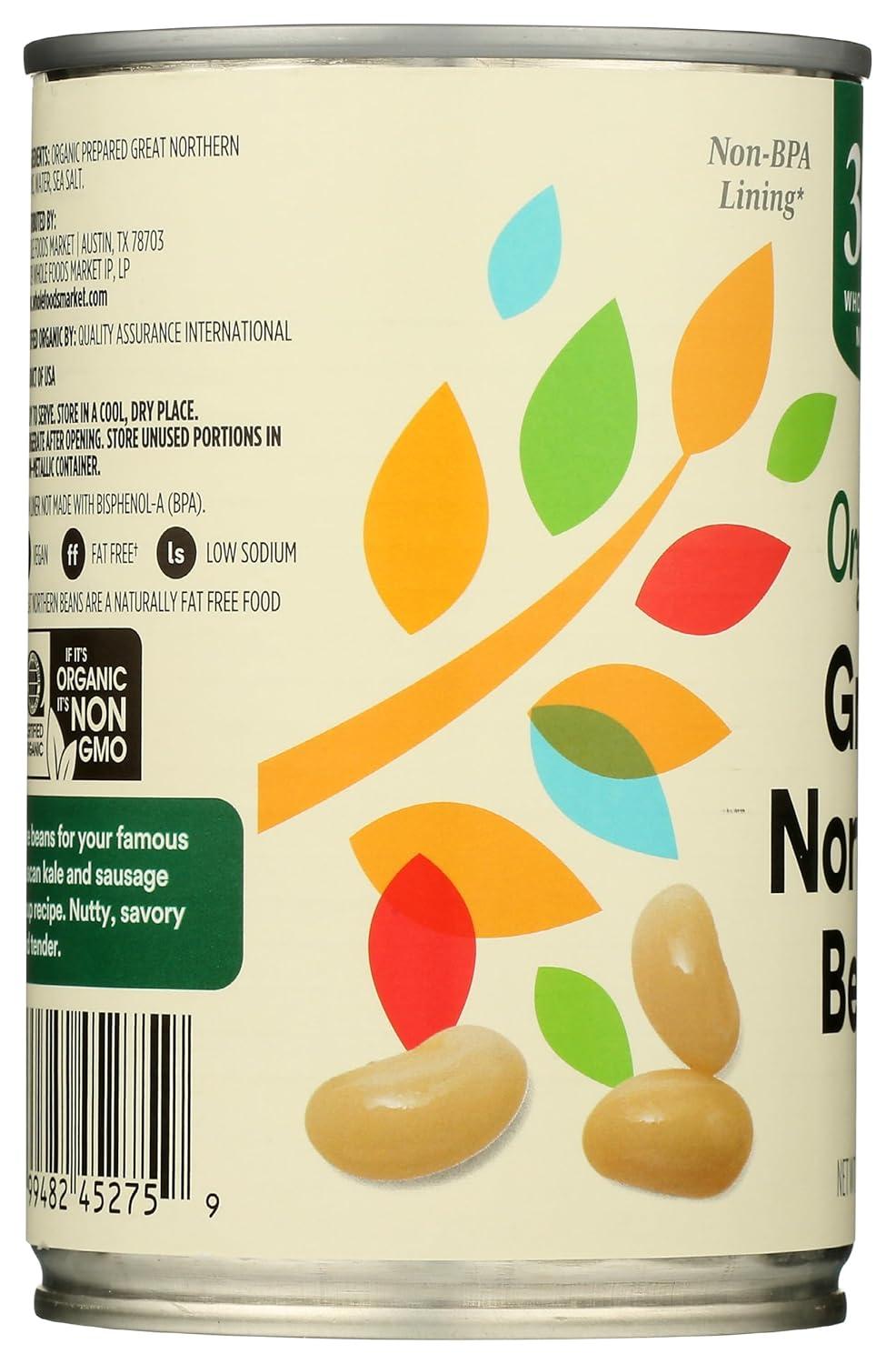 image:image365 by Whole Foods Market Organic Great Northern Beans 155 Ounce155 Ounce Pack of 1