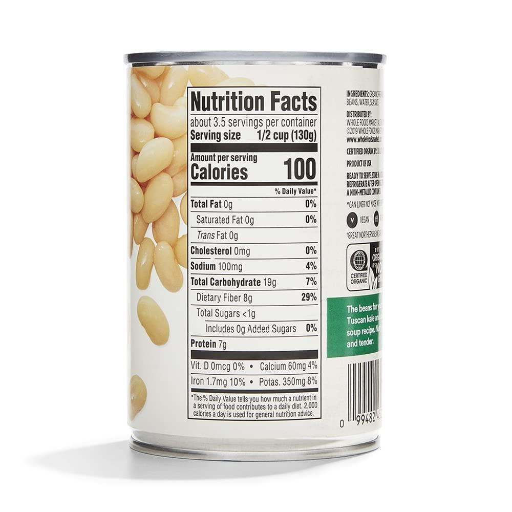 image:image365 by Whole Foods Market Organic Great Northern Beans 155 Ounce155 Ounce Pack of 1