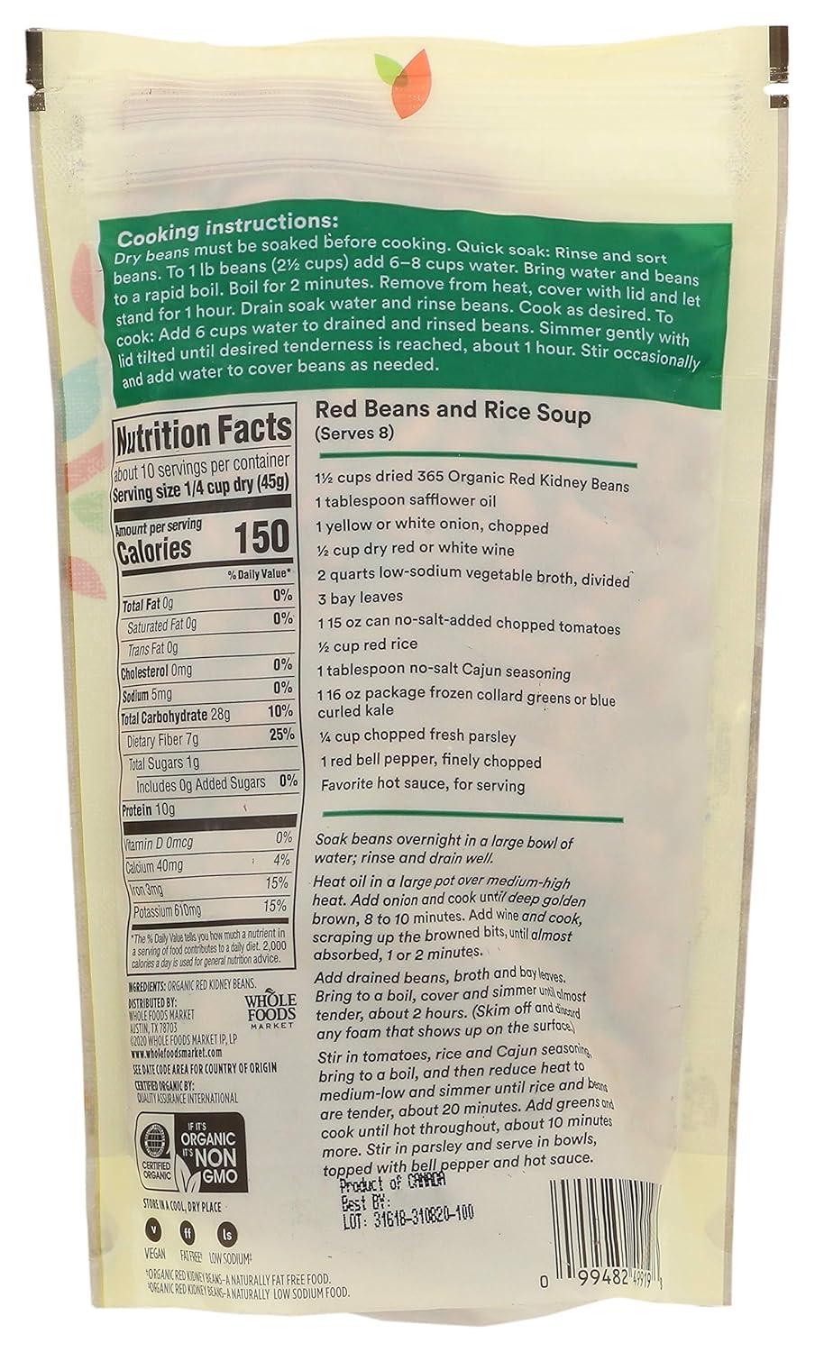 image:image365 by Whole Foods Market Organic Red Kidney Beans 16 Ounce1 Pound Pack of 2
