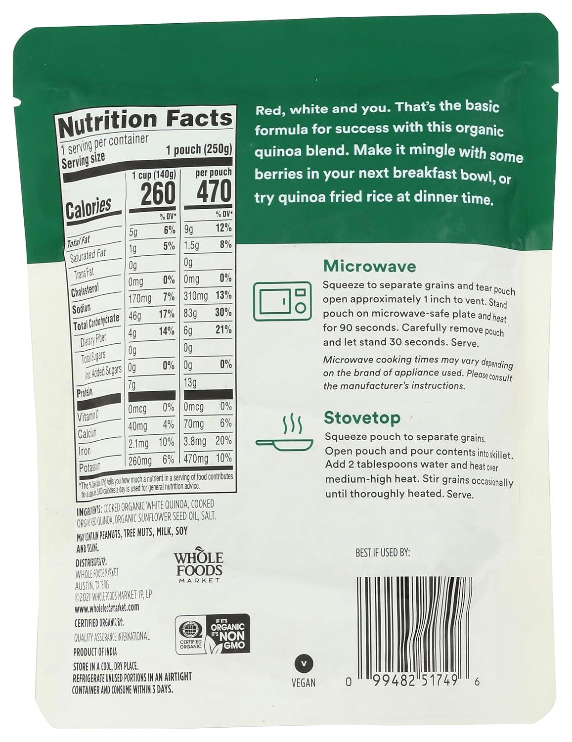image:image365 by Whole Foods Market White amp Red Quinoa Blend 90Second Microwave in Pound 88 Ounce88 Ounce Pack of 1