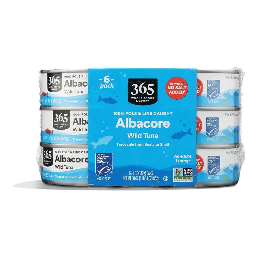 image:image365 by Whole Foods Market No Salt Albacore Tuna in Water 6pk 5 Ounce