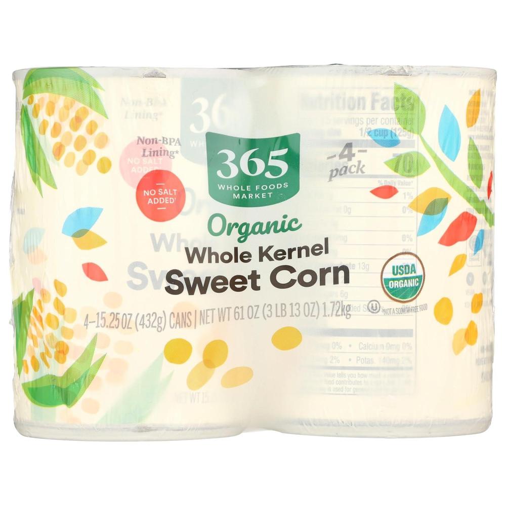 image:image365 by Whole Foods Market Organic Corn No Salt Added 1525 Ounce 4 Pack