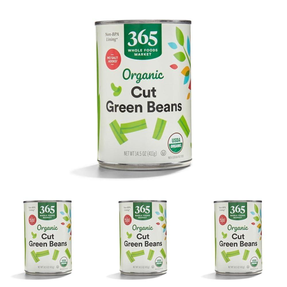 image:image365 by Whole Foods Market Organic Cut Green Beans No Salt Added 145 Ounce145 Ounce Pack of 4