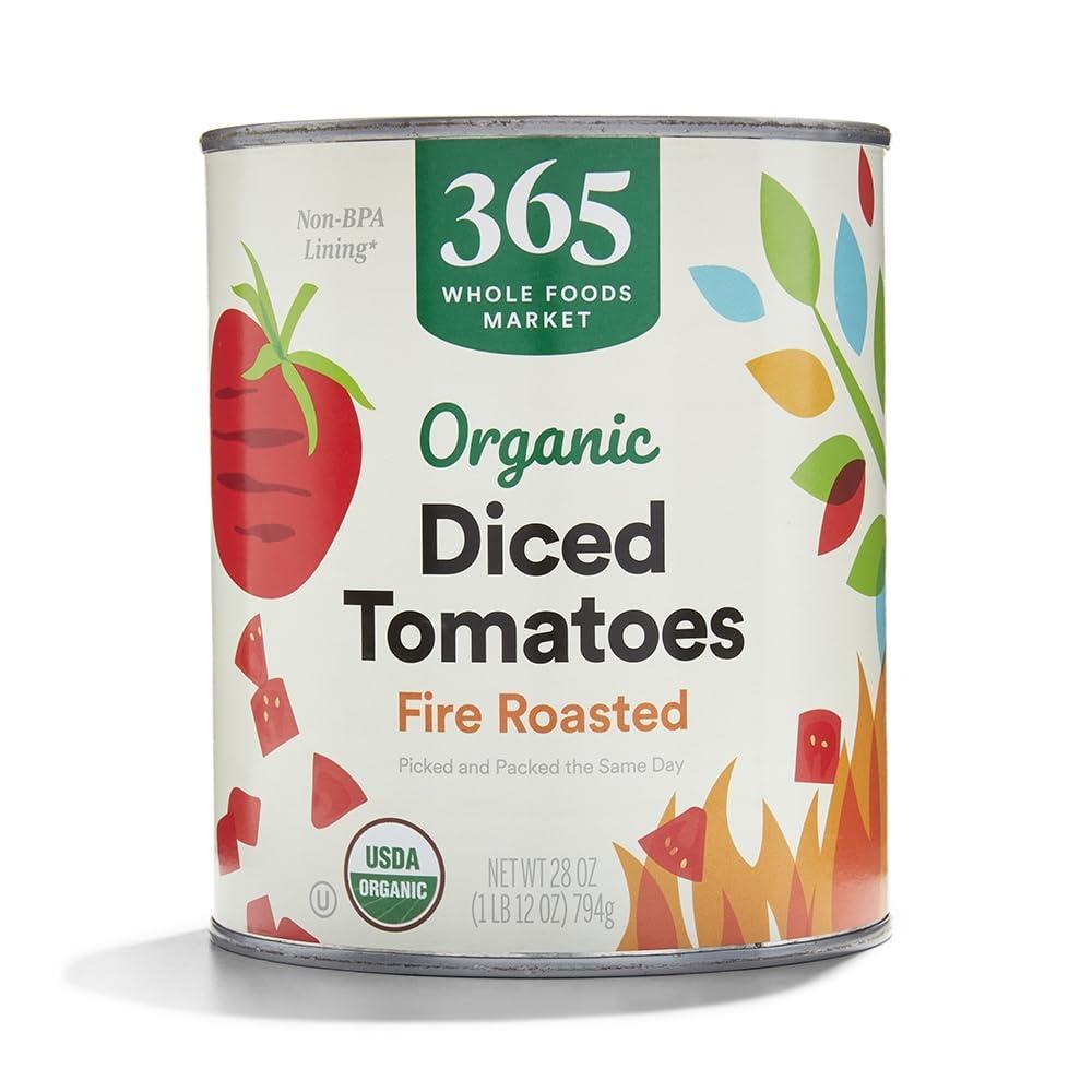 image:image365 by Whole Foods Market Organic Diced Tomatoes Fire Roasted 28 Ounce175 Pound Pack of 1