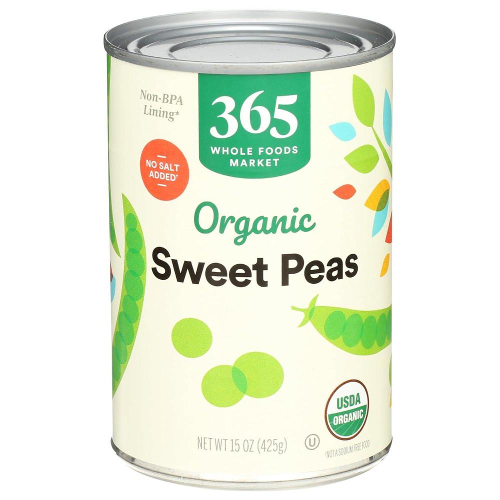 image:image365 by Whole Foods Market Organic Sweet Peas No Salt Added 15 oz15 Ounce Pack of 1
