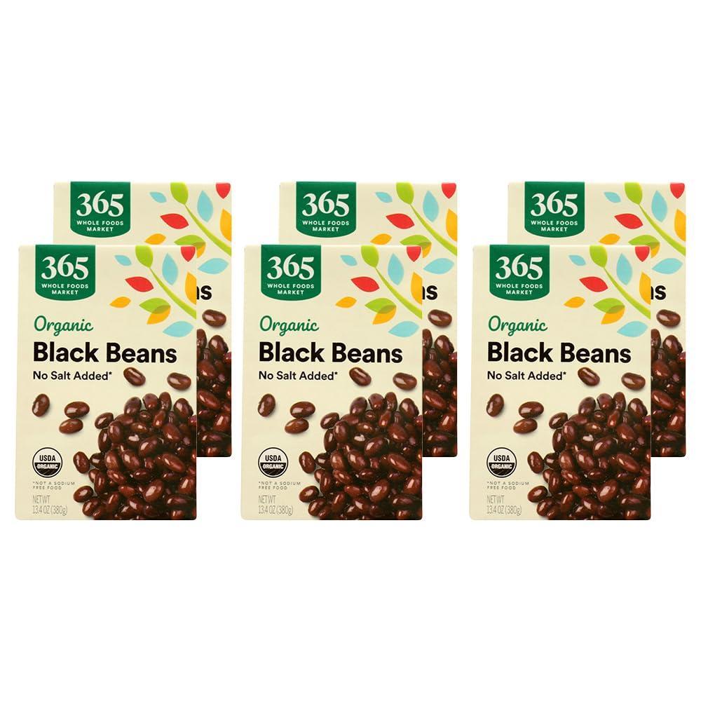 image:image365 by Whole Foods Market Organic Unsalted Black Beans 134 Ounce134 Ounce Pack of 6