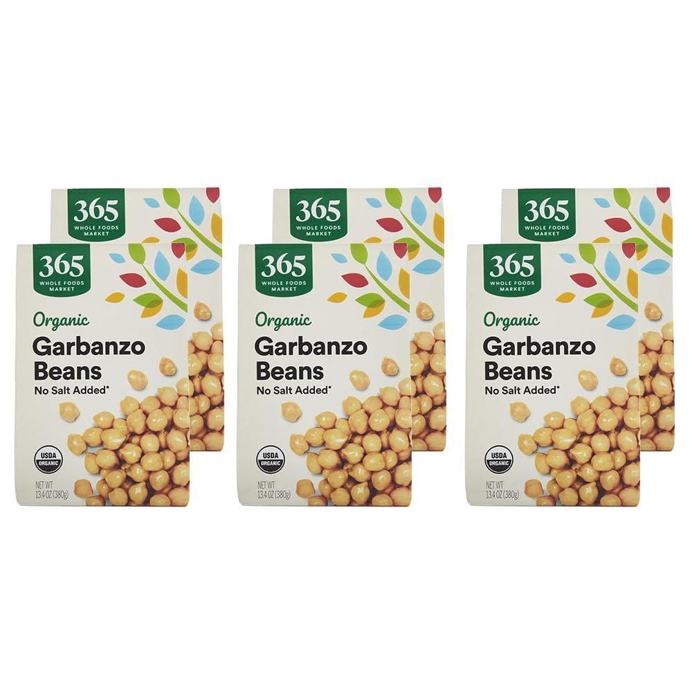 image:image365 by Whole Foods Market Organic Unsalted Garbanzo Beans 134 Ounce134 Ounce Pack of 6
