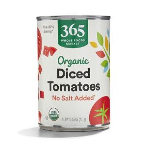 365 By Whole Foods Market, Organic Diced Tomatoes, No Salt Added, 14.5 Ounce(14.5 Ounce (Pack of 1))