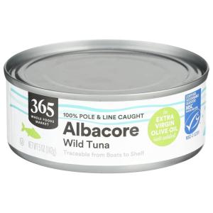 365 by Whole Foods Market, Albacore Tuna in Extra Virgin Olive Oil, 5 oz(5 Ounce (Pack of 1))