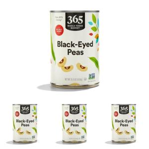 365 by Whole Foods Market, Blackeye Peas No Salt Added, 15.5 oz(15.5 Ounce (Pack of 4))