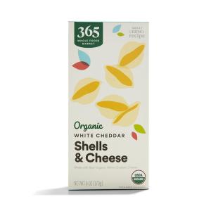 365 by Whole Foods Market, Macaroni And Cheese White Cheddar Shells Organic, 6 Ounce(6 Ounce (Pack of 1))