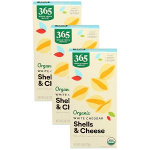 365 by Whole Foods Market, Macaroni And Cheese White Cheddar Shells Organic, 6 Ounce(6 Ounce (Pack of 3))