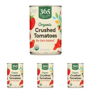 365 by Whole Foods Market, Organic Crushed Tomatoes, No Salt Added, 15 Ounce(15 Ounce (Pack of 4))