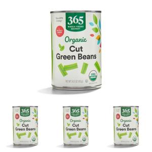 365 by Whole Foods Market, Organic Cut Green Beans, No Salt Added, 14.5 Ounce(14.5 Ounce (Pack of 4))