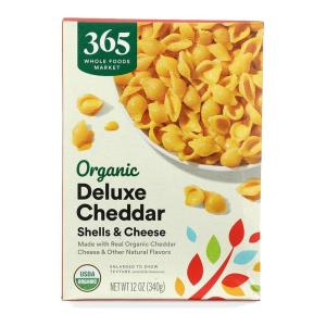 365 by Whole Foods Market, Organic Deluxe Cheddar Shells and Cheese, 12 Ounce(12 Ounce (Pack of 1))
