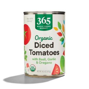 365 by Whole Foods Market, Organic Diced Tomatoes with Basil, Garlic, & Oregano, 14.5 Ounce(14.5 Ounce (Pack of 1))