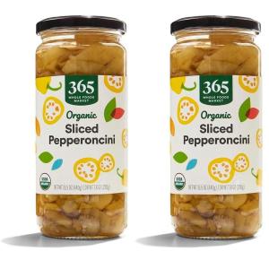 365 by Whole Foods Market, Organic Golden Pepperoncini, Sliced, 15.5 Ounce(15.5 Ounce (Pack of 2))