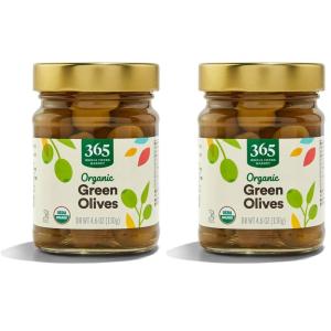 365 by Whole Foods Market, Organic Green Olives, 4.6 oz(4.6 Ounce (Pack of 2))