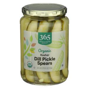 365 by Whole Foods Market, Organic Kosher Dill Pickle Spears, 24 Fl Oz(24 Fl Oz (Pack of 1))