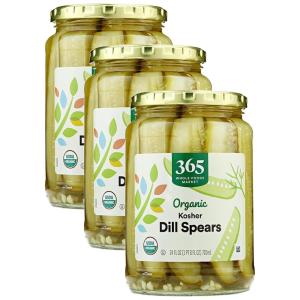 365 by Whole Foods Market, Organic Kosher Dill Pickle Spears, 24 Fl Oz(24 Fl Oz (Pack of 3))