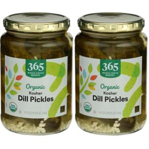365 by Whole Foods Market, Organic Kosher Dill Pickles, 24 fl oz(24 Fl Oz (Pack of 2))