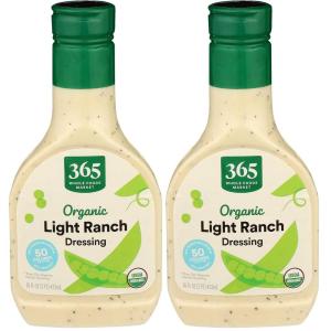 365 by Whole Foods Market, Organic Light Ranch Dressing, 16 Fl Oz(16 Fl Oz (Pack of 2))