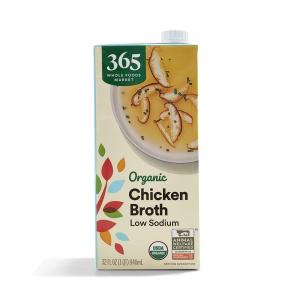365 by Whole Foods Market, Organic Low Sodium Chicken Broth, 32 Fl Oz(Chicken Broth Low Sodium)