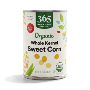 365 by Whole Foods Market, Organic No Salt Added Whole Kernel Corn, 15.25 Ounce(15.25 Ounce (Pack of 1))