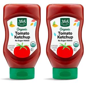 365 by Whole Foods Market, Organic No Sugar Added Ketchup, 16.6 Ounce(16.6 OZ (Pack of 2))