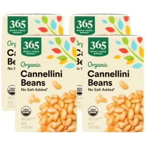 365 by Whole Foods Market, Organic Unsalted Cannellini Beans, 13.4 Ounce(13.4 Ounce (Pack of 4))