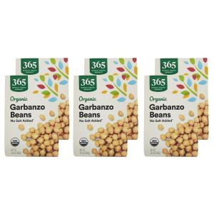 365 by Whole Foods Market, Organic Unsalted Garbanzo Beans, 13.4 Ounce(13.4 Ounce (Pack of 6))