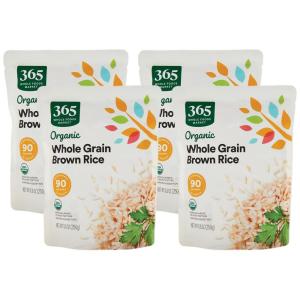 365 by Whole Foods Market, Organic Whole Grain Brown Rice, 90-Second Microwave in Pouch, 8.8 Ounce(8.8 Ounce (Pack of 4))
