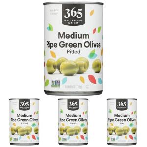 365 by Whole Foods Market, Ripe Green Pitted Olives, 6 Ounce(6 Ounce (Pack of 4))