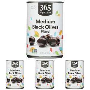 365 by Whole Foods Market, Ripe Medium Pitted Olives, 6 Ounce(6 Ounce (Pack of 4))