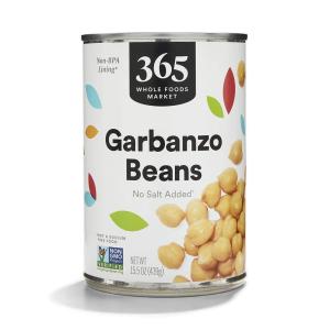 365 by Whole Foods Market, Unsalted Garbanzo Beans, 15.5 Ounce(15.5 Ounce (Pack of 1))
