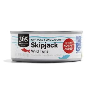 365 by Whole Foods Market, Unsalted Skipjack Tuna in Water, 5 Ounce(5 Ounce (Pack of 1))